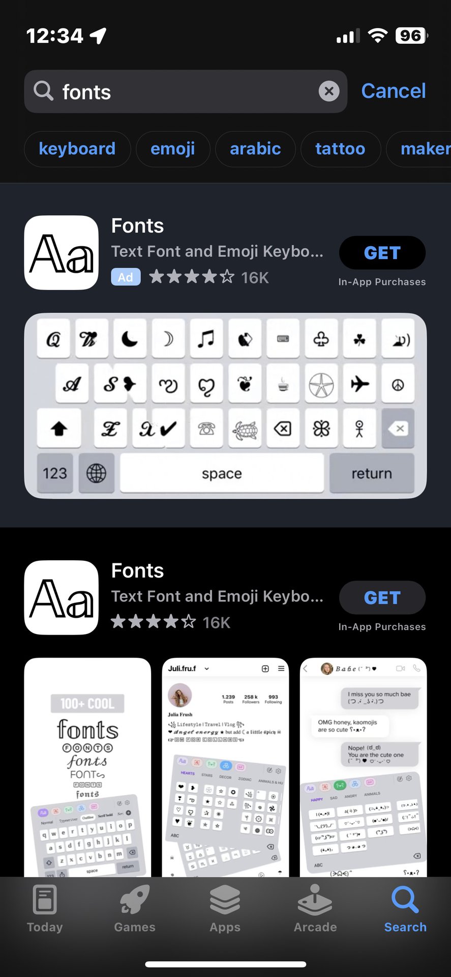 ios app store fonts apps