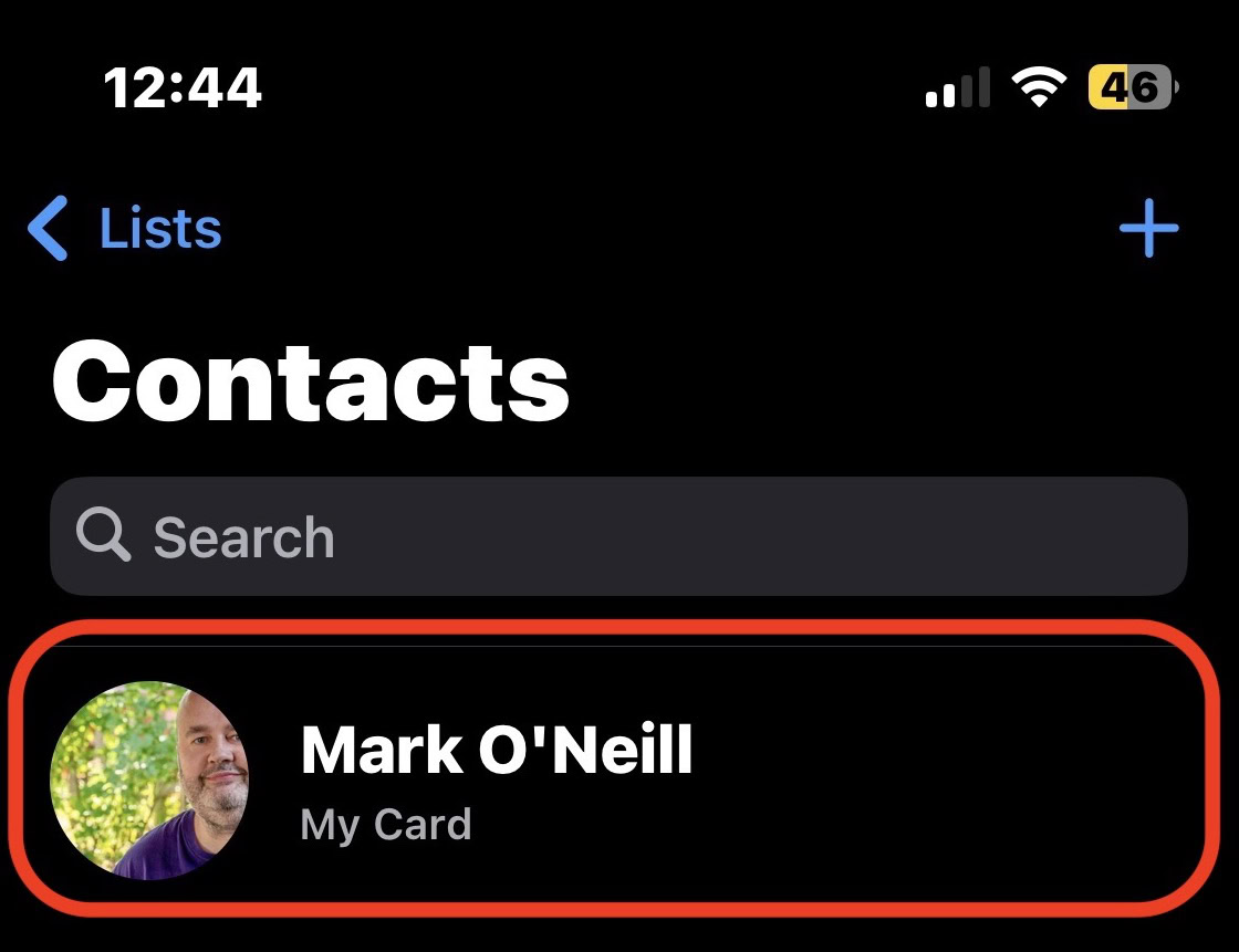 iphone contacts app