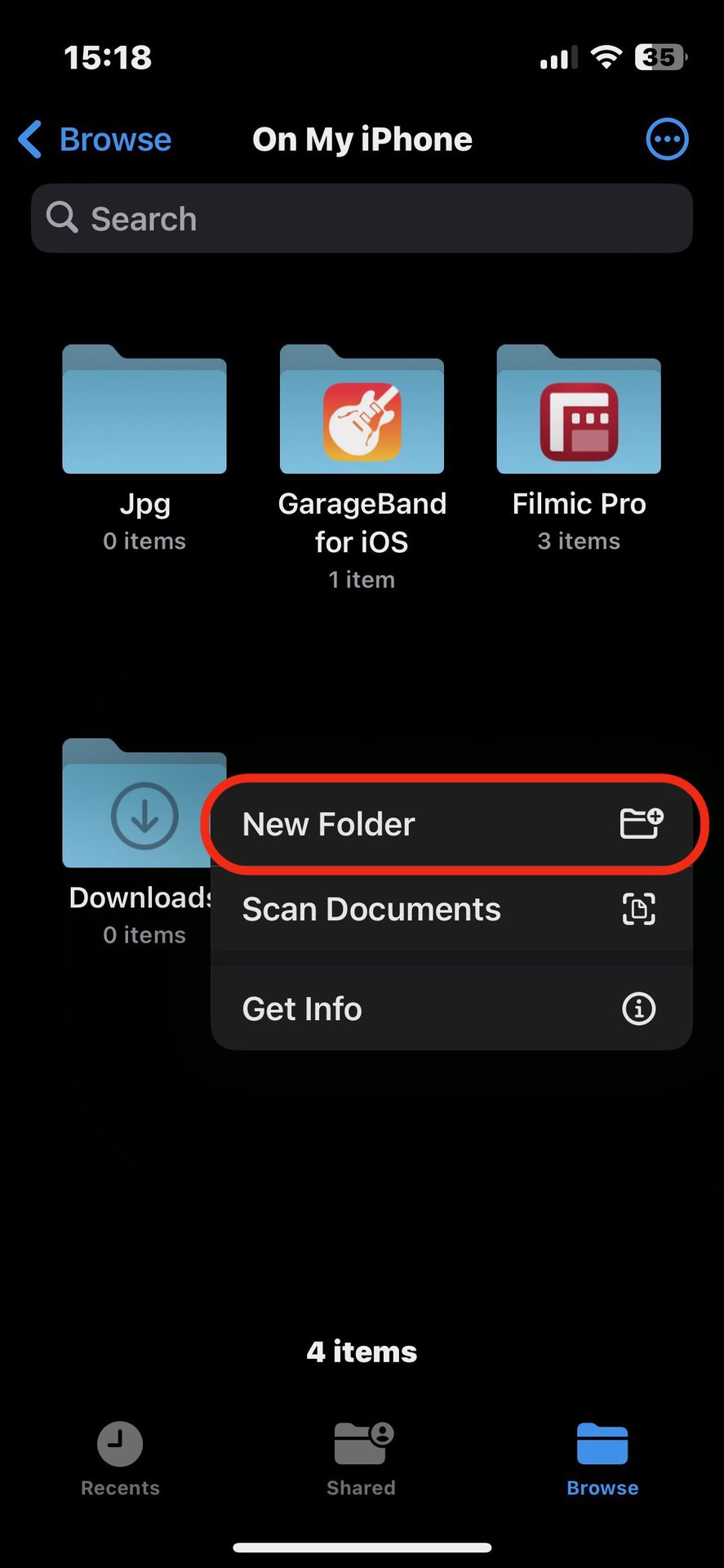 files app create new folder 1