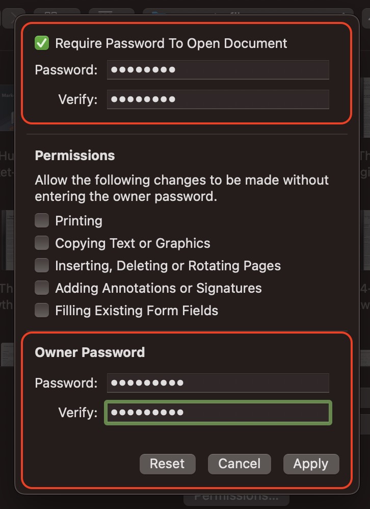 mac preview password protect