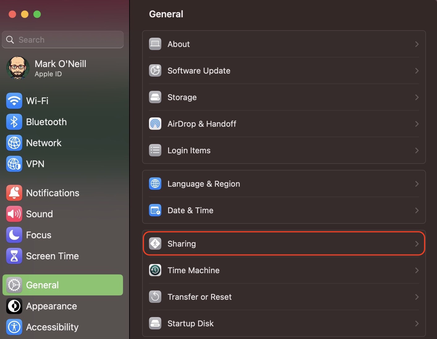 mac system settings sharing