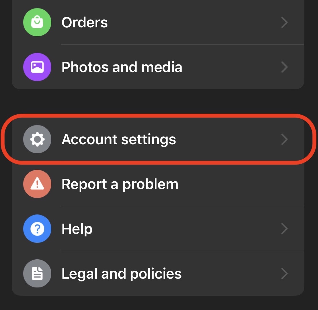messenger account settings