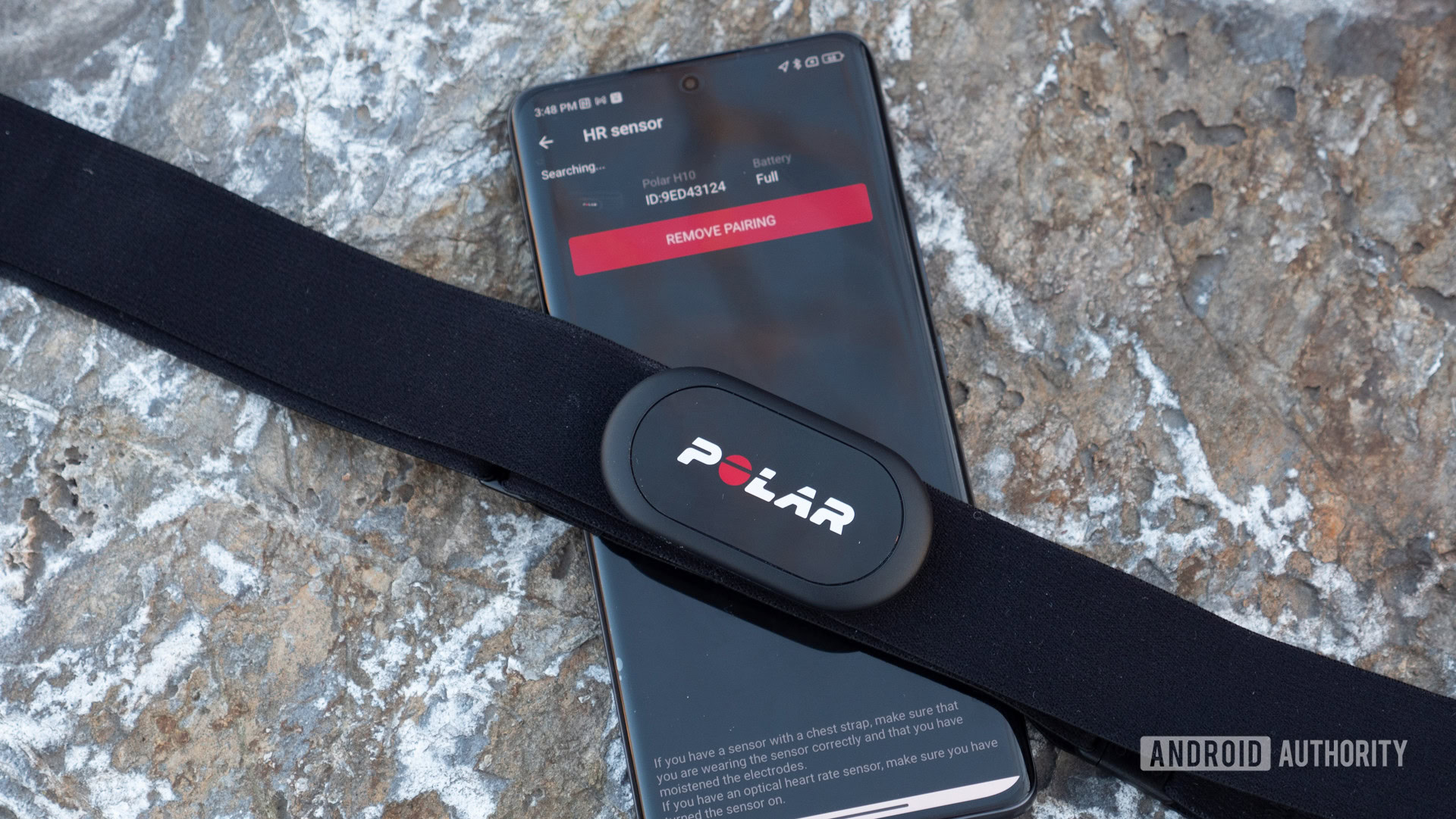 polar h10 chest strap with app