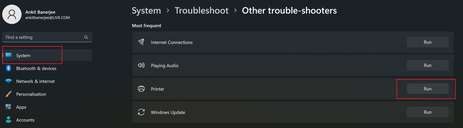 printer troubleshooter