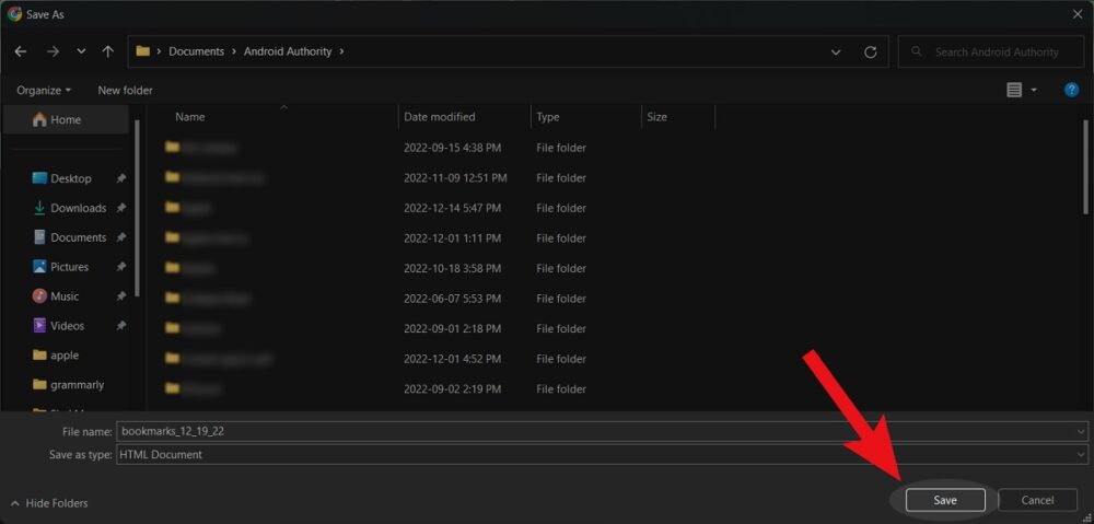 how to export bookmarks from android phone