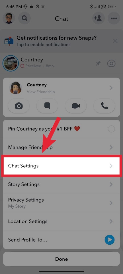 snapchat chat settings