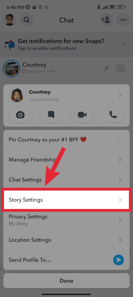 snapchat story settings