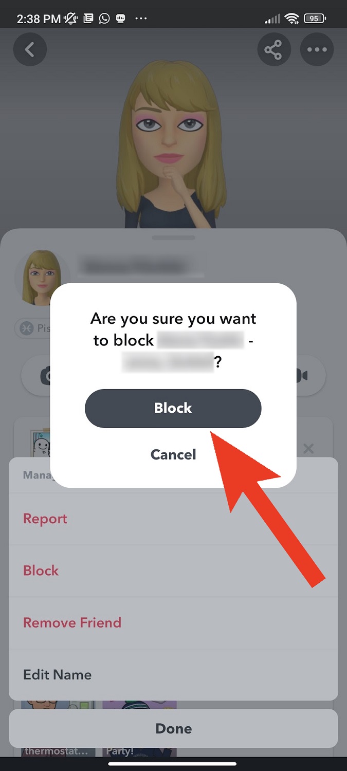 tap block snapchat