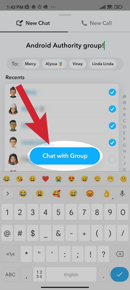 tap chat with group snapchat