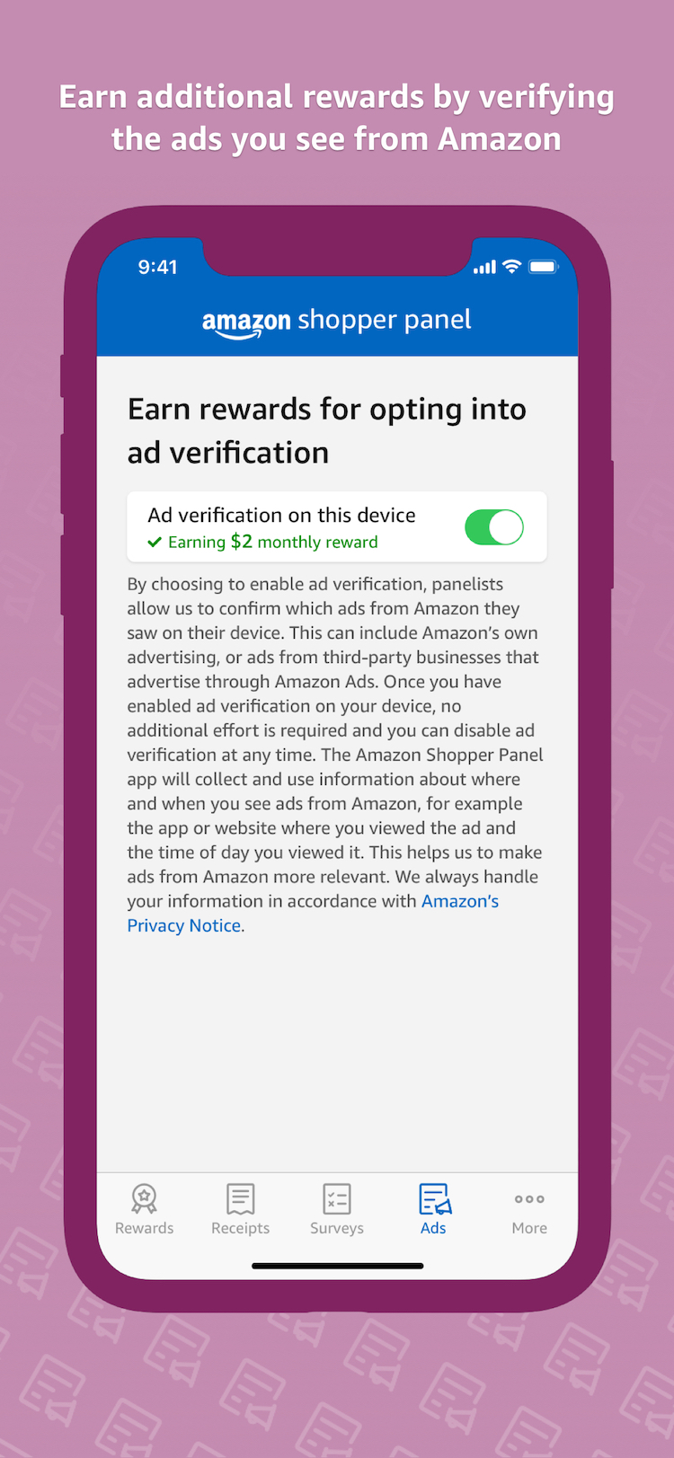 Amazon ad verification