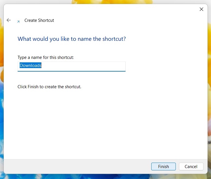 windows 11 shortcut name