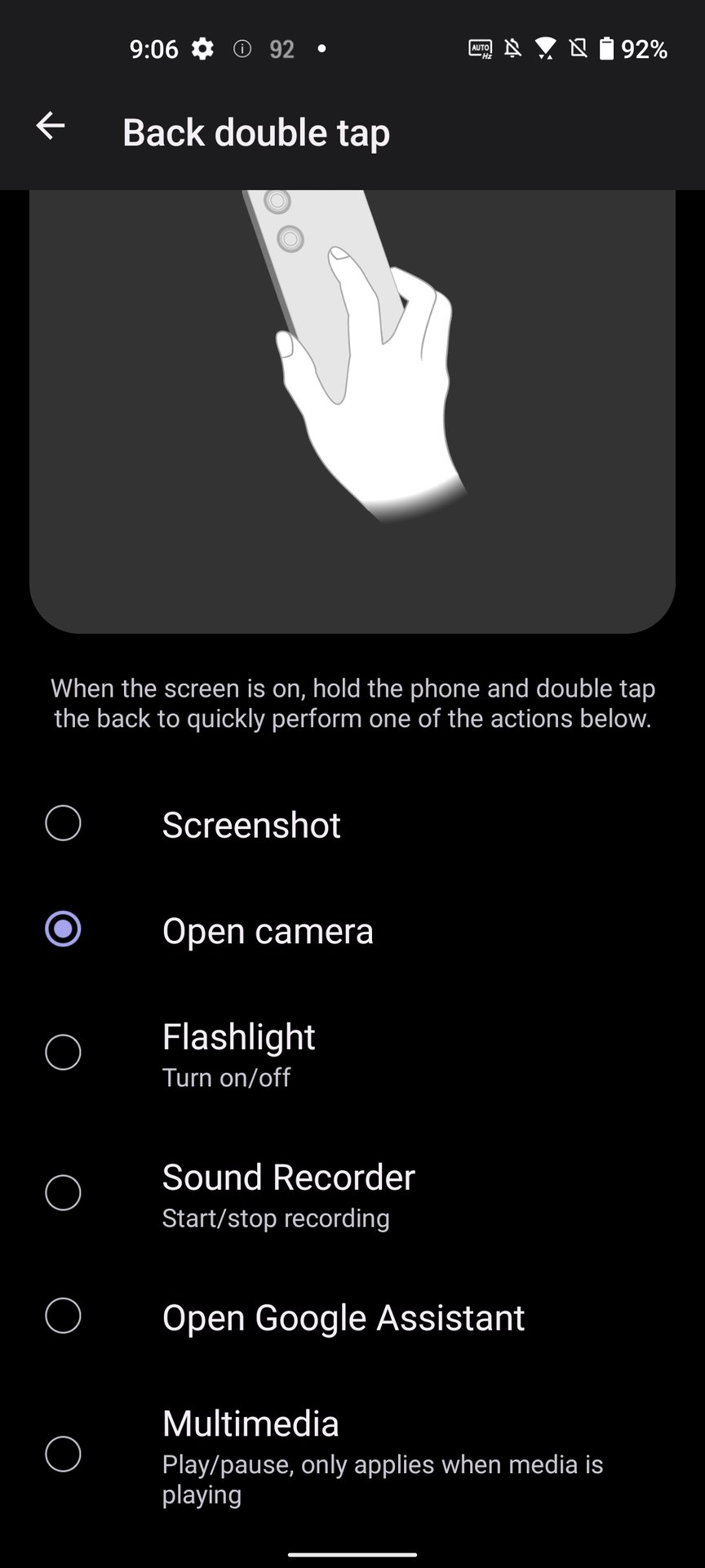 ASUS Zenfone 9 Double Back Tap screenshot