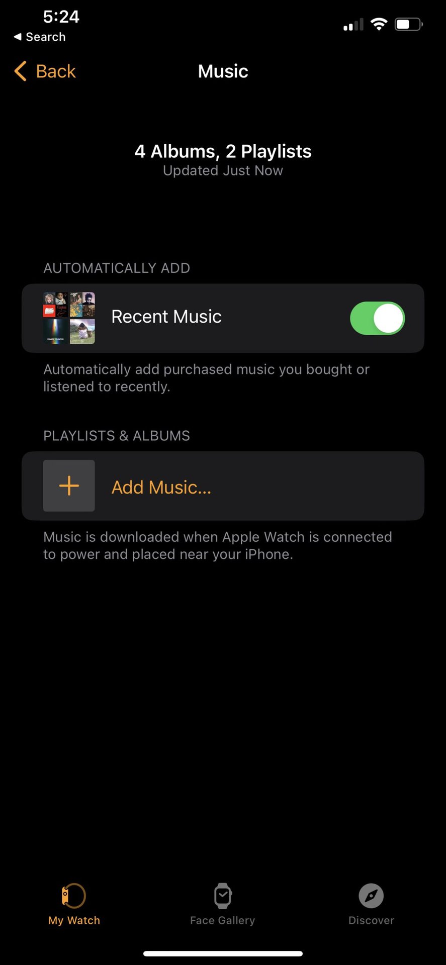 Apple Watch App Add Music