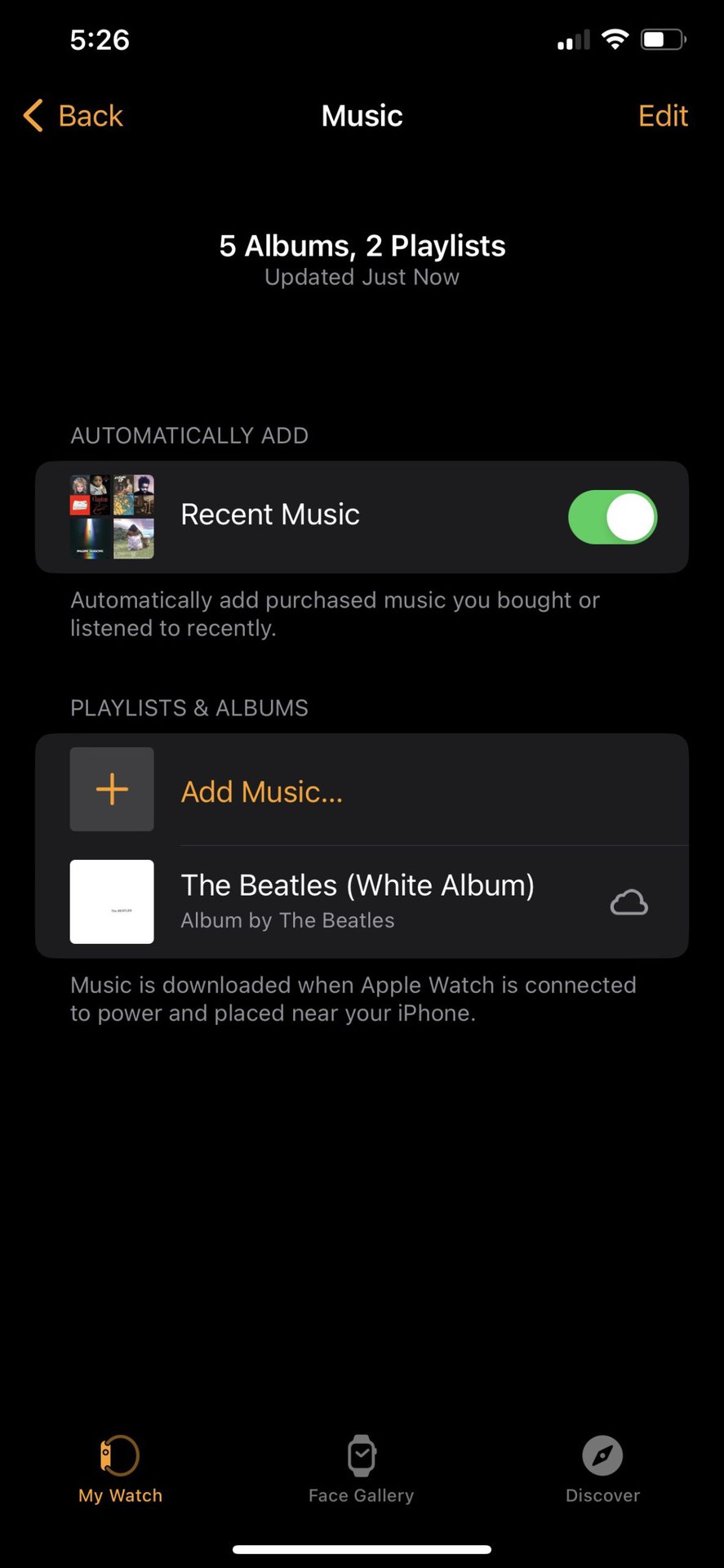 Apple Watch App Music Edit
