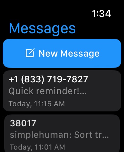 Apple Watch Messages New Message