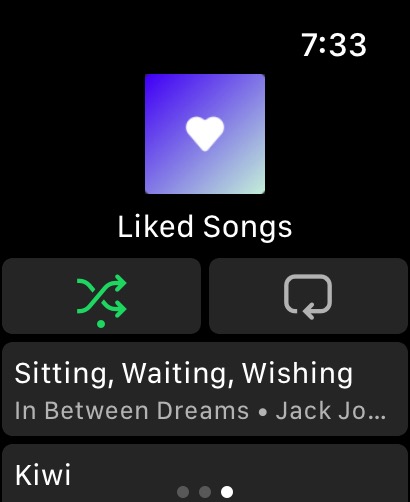 Apple Watch Spotify Right Swipe