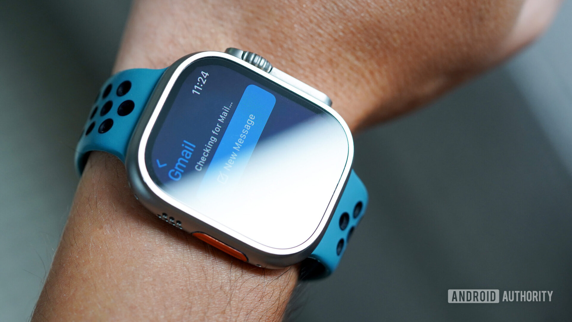 A user accesses Gmail on their Apple Watch Ultra.