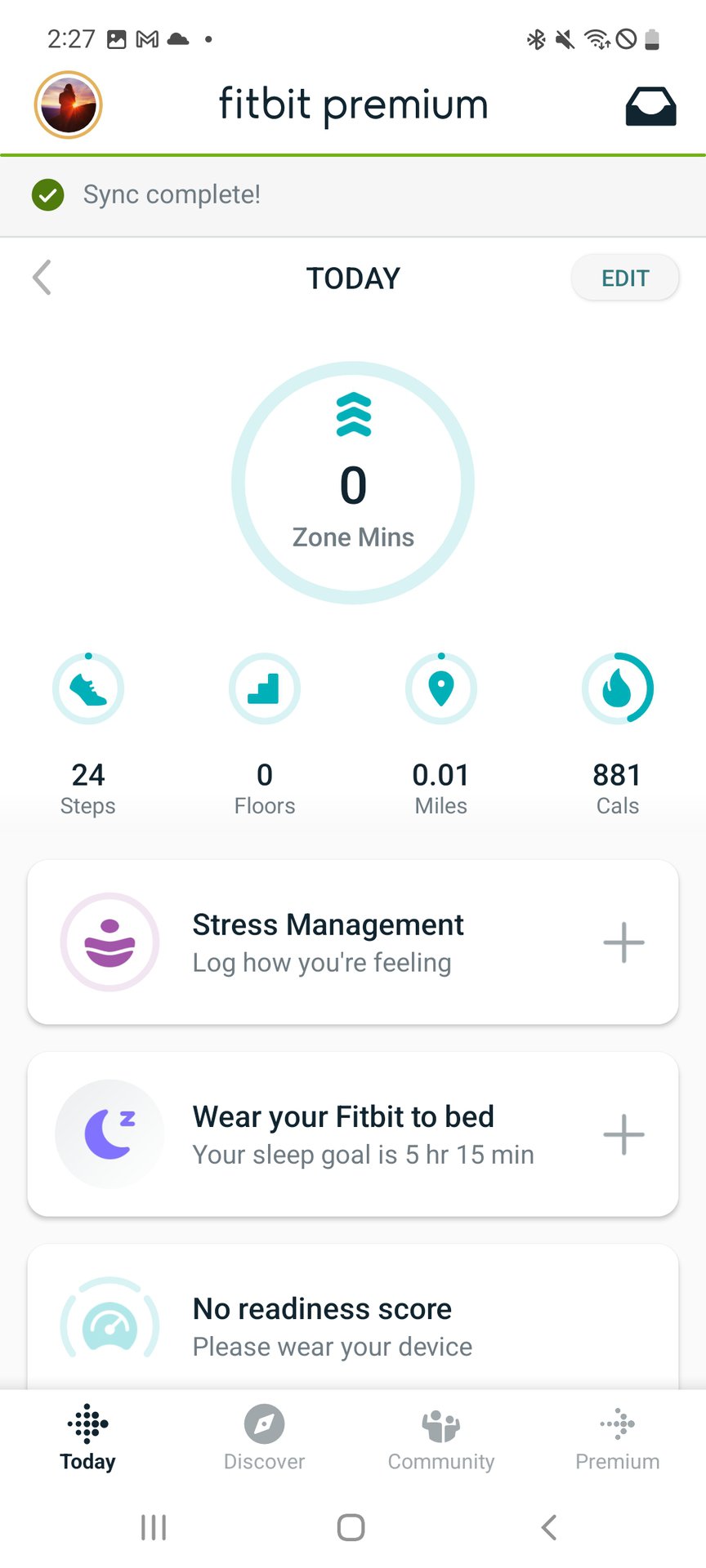 Fitbit App Sync Complete