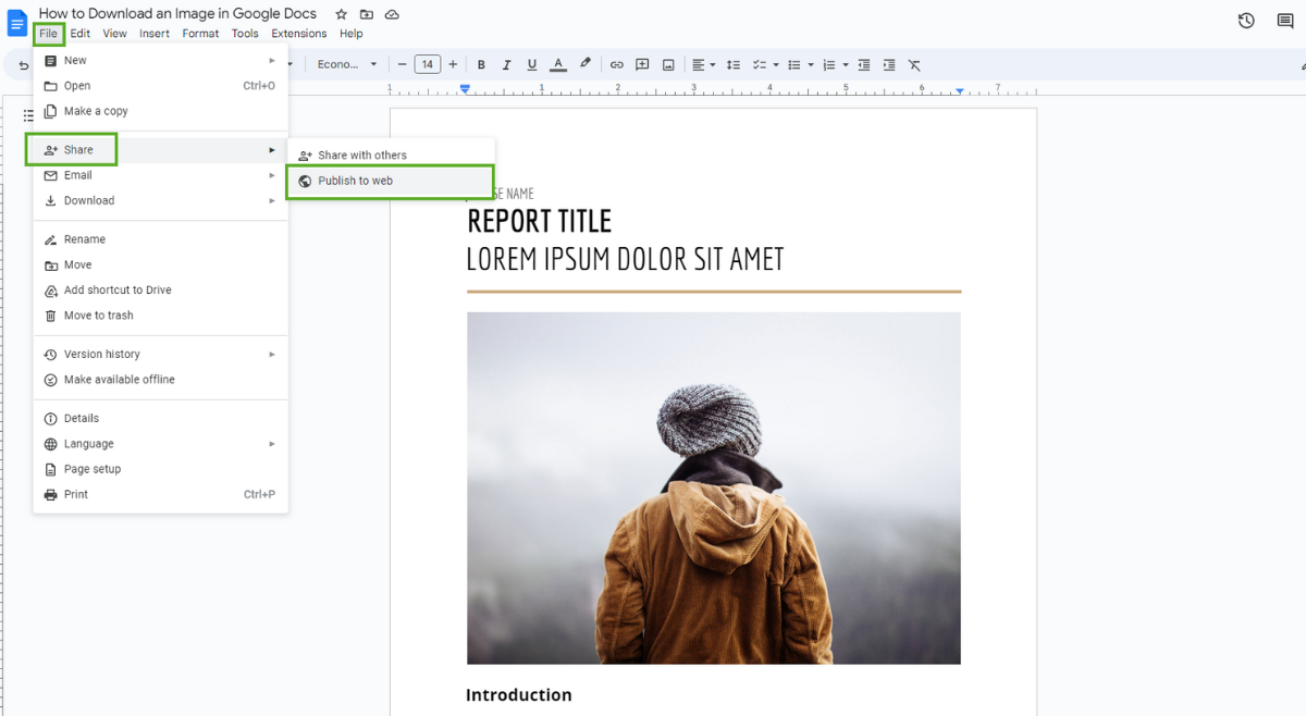 How to Download an Image in Google Docs 1