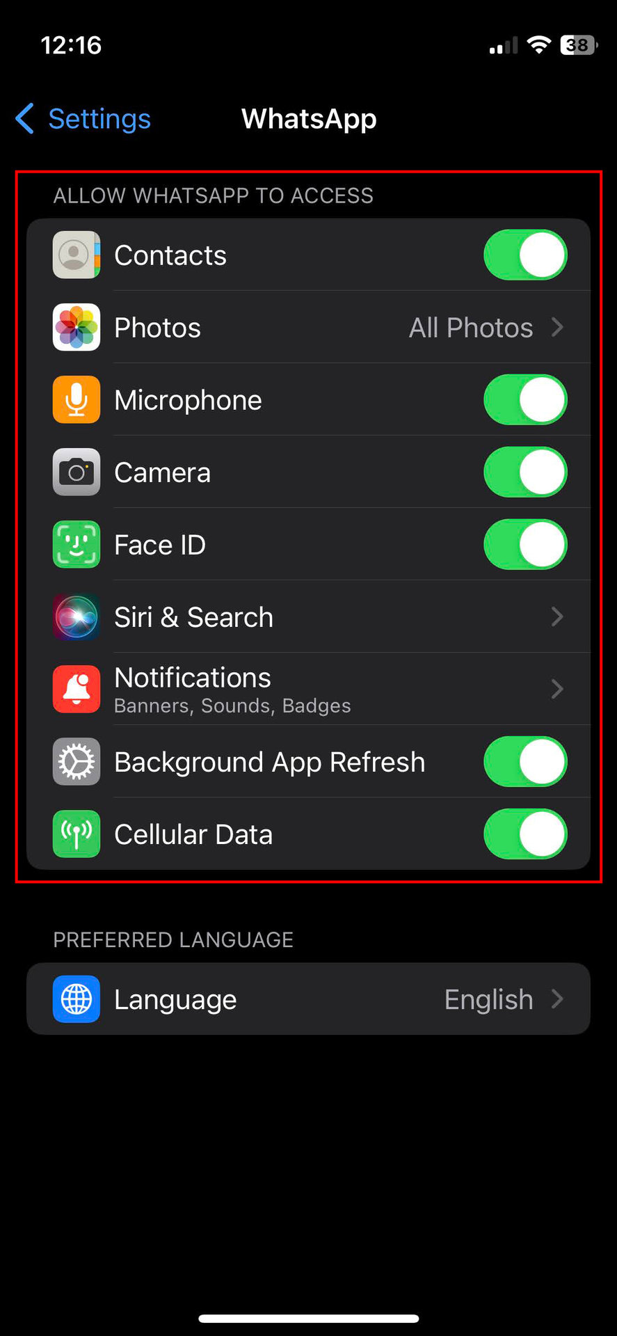 How to allow WhatsApp permissions on iPhone 2