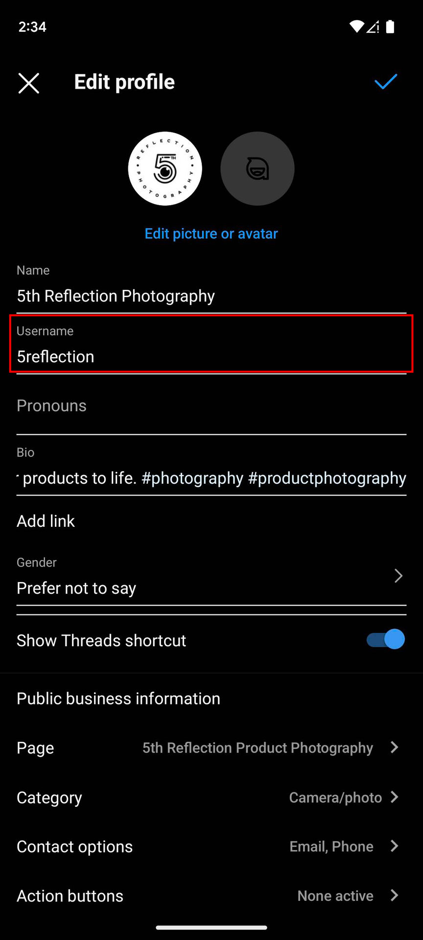 How to change your Instagram username on the Adnroid app 3