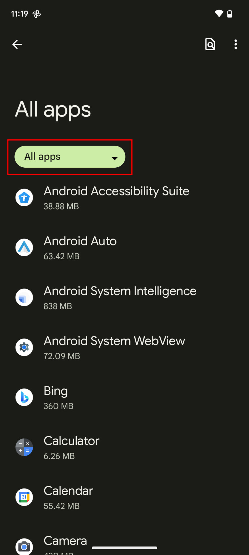 How to check disabled apps on Android 3