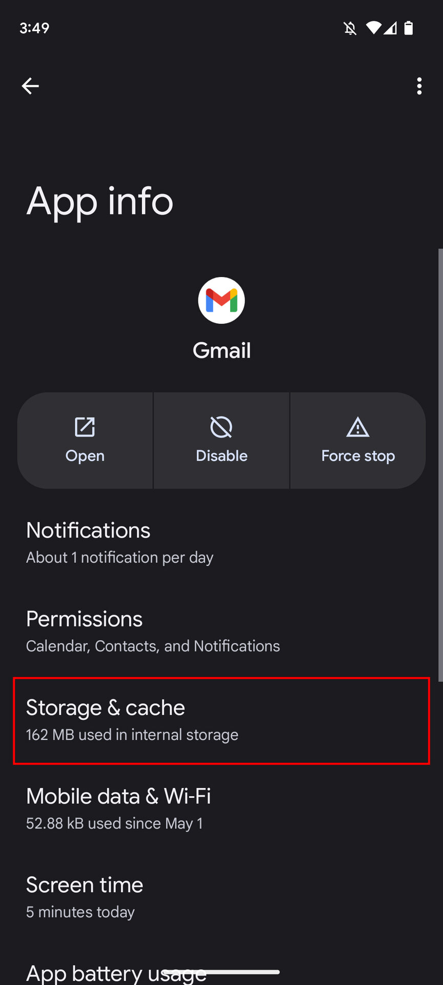 How to clear Gmail cache on Android 3