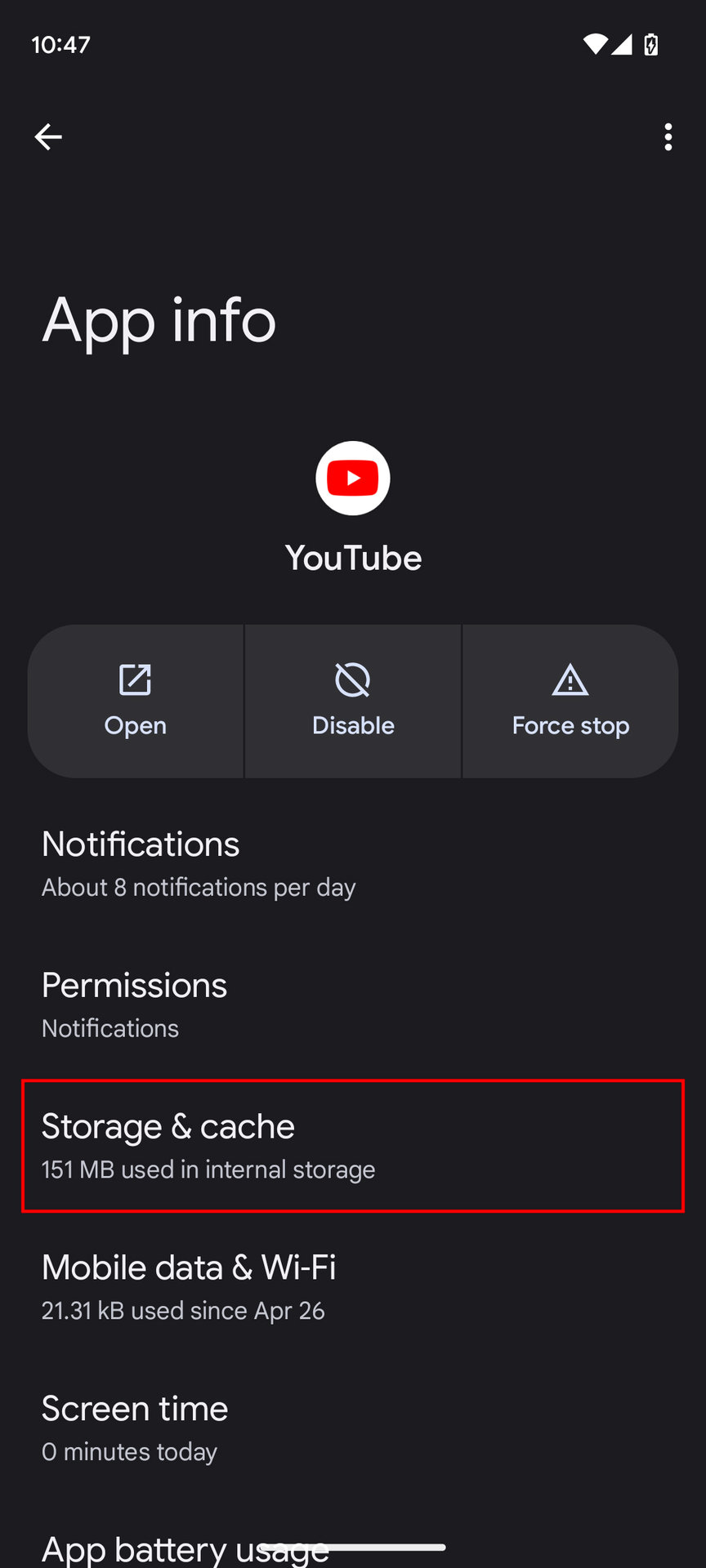 How to clear YouTube cache on Android 3