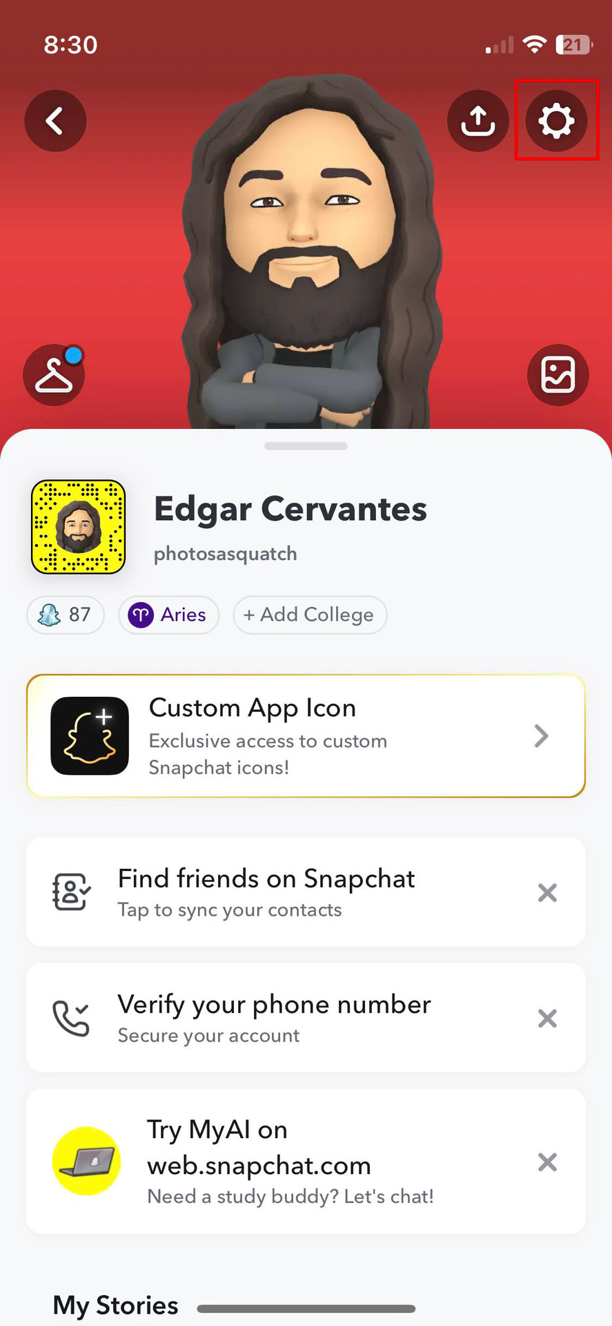 How to clear a conversation on Snapchat for iPhone 2