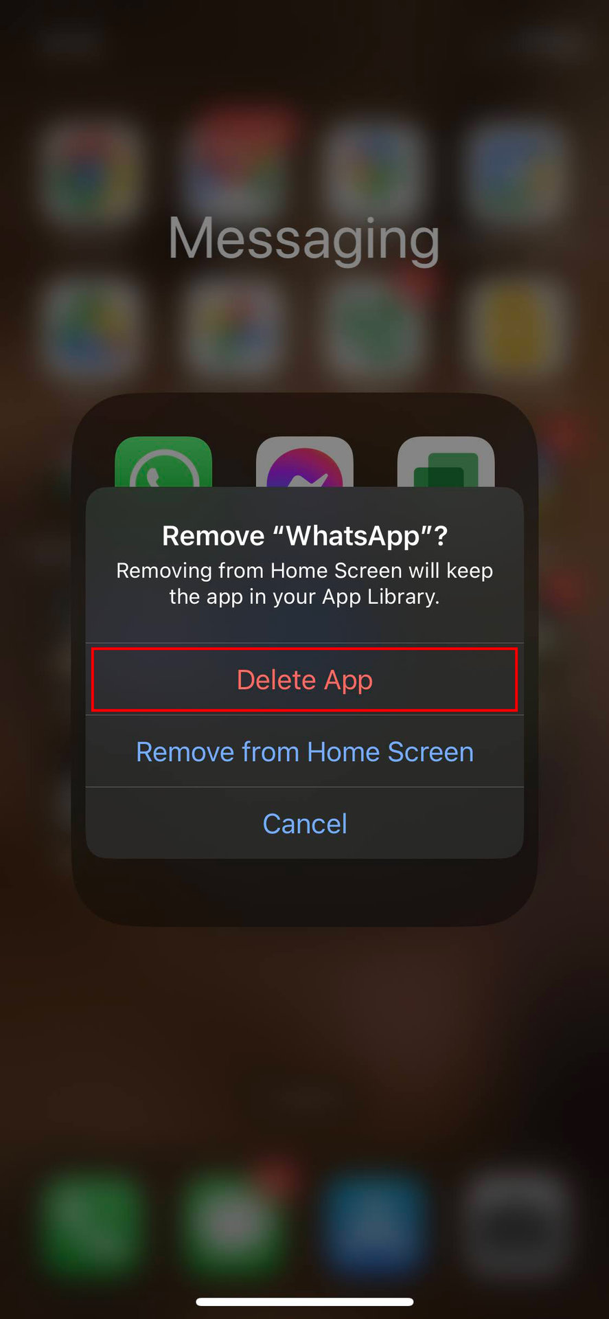 How to delete WhatsApp on iPhone 3