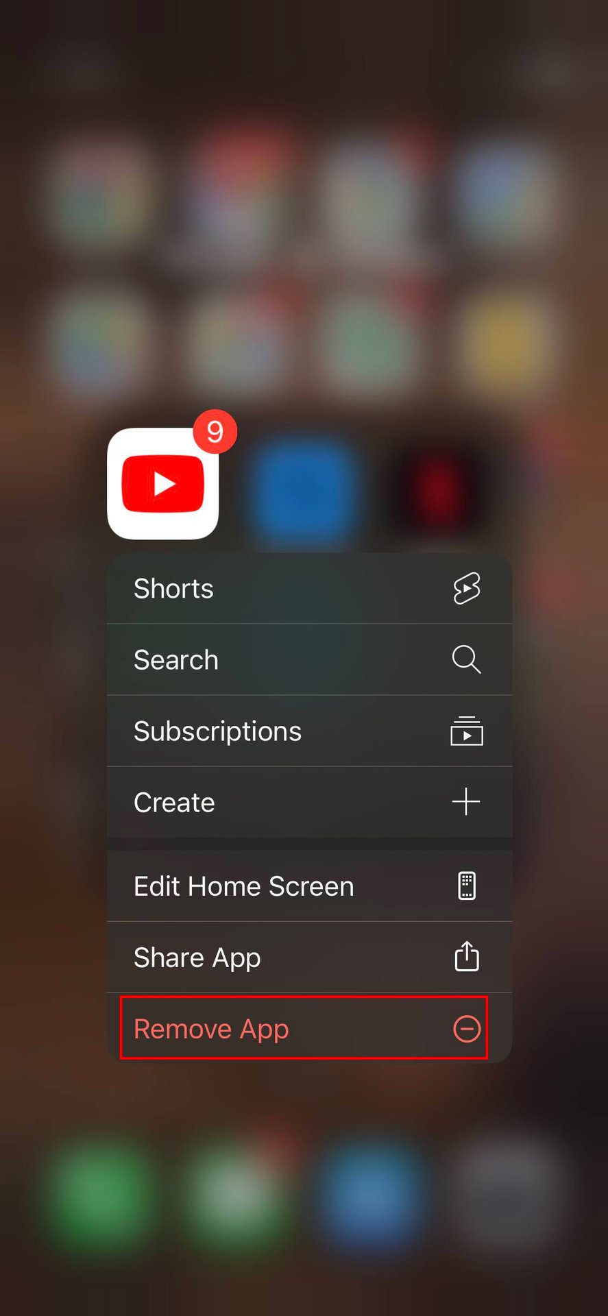 How to delete the YouTube app on iPhone 2