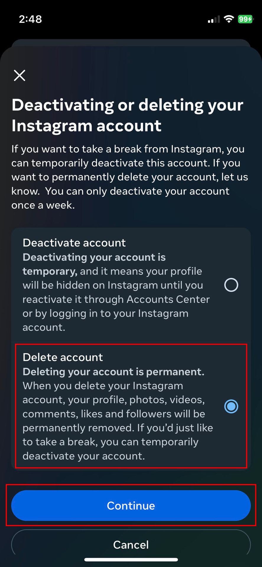 How to delete your Instagram account on iPhone 6