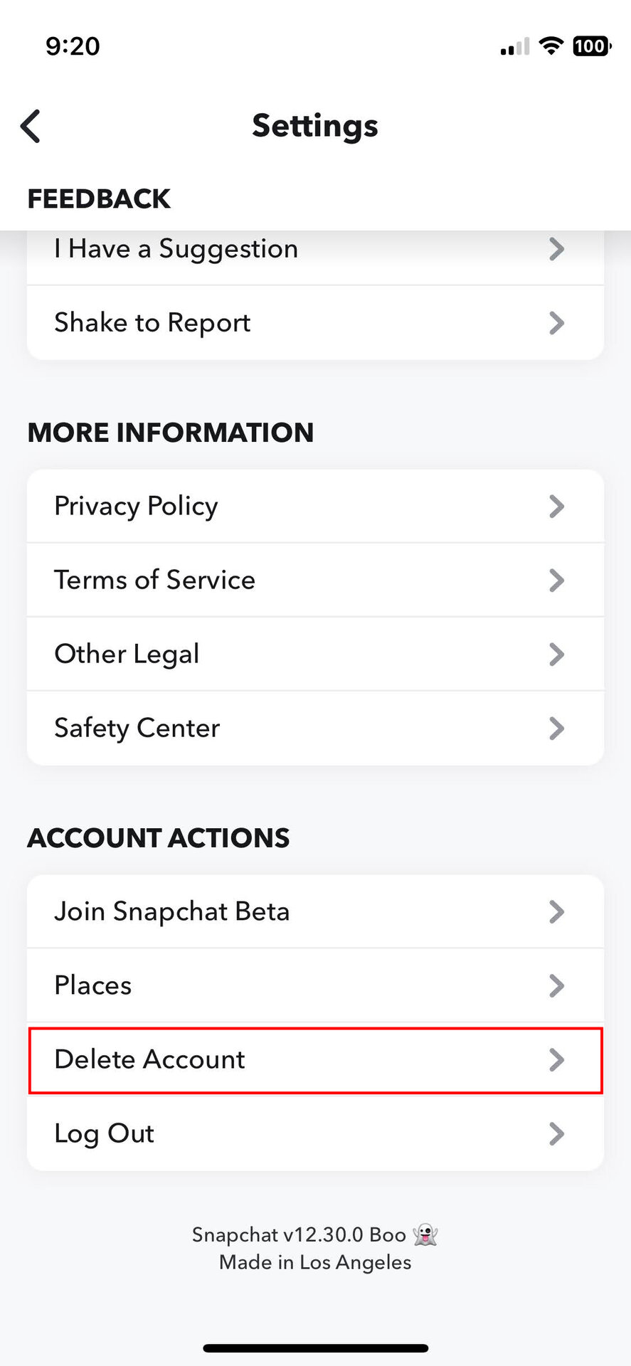 How to delete your Snapchat account in iOS app 3