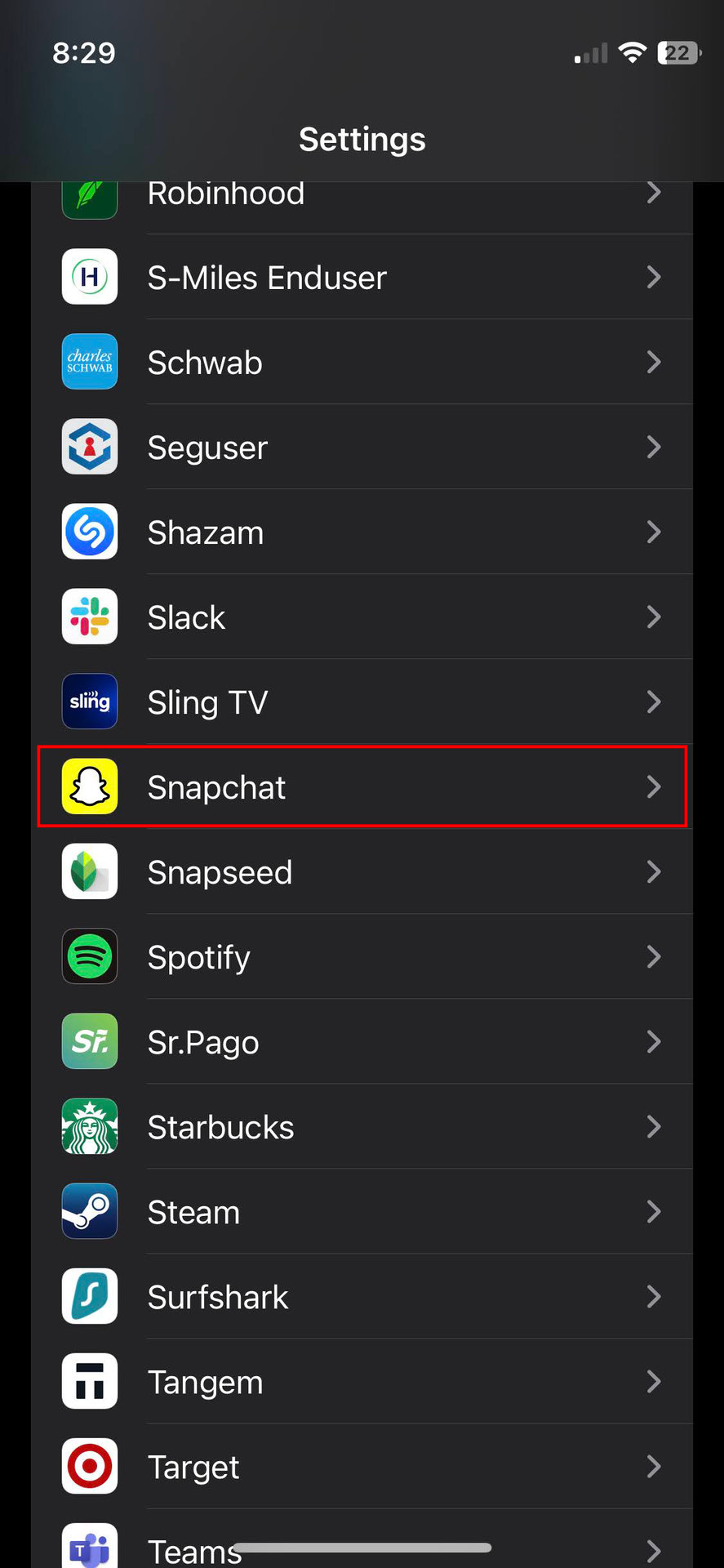 How to edit permissions in Snapchat for iPhone 1