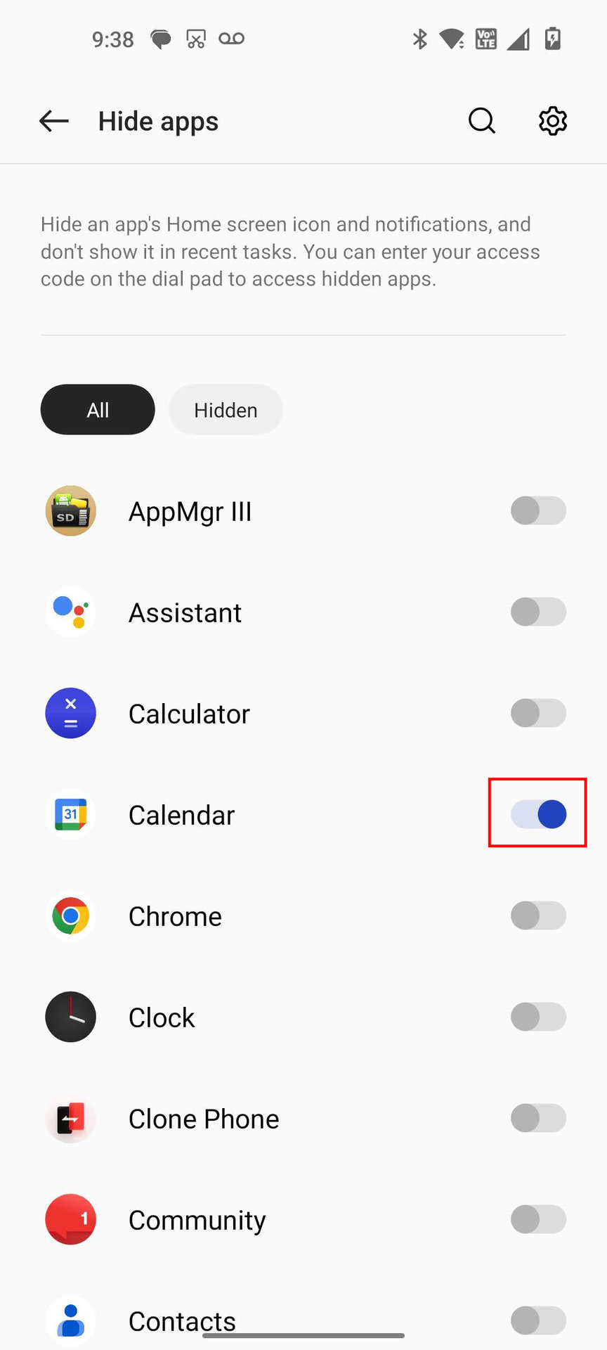 How to hide apps on OnePlus phones 3