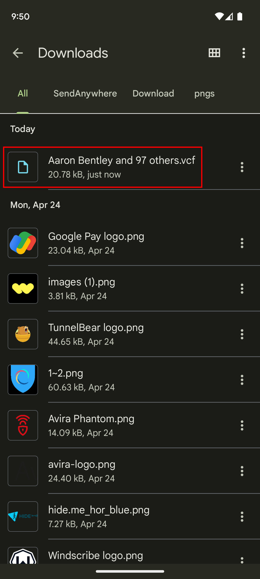 How to import VCF files on Android 1