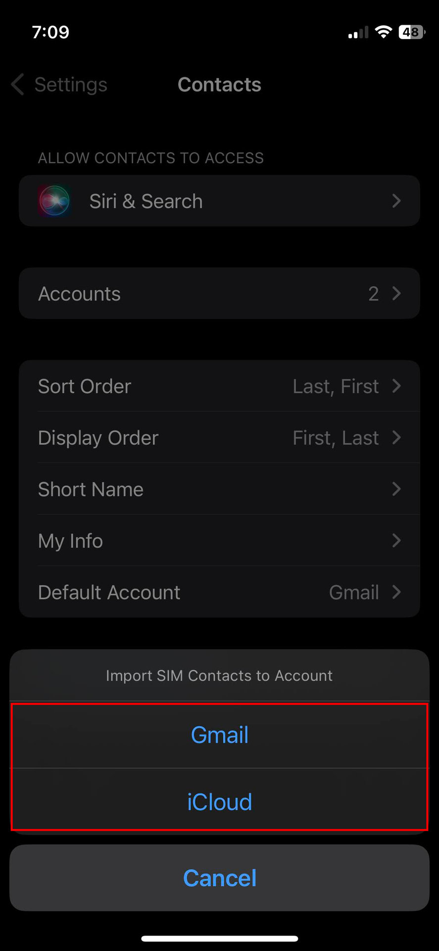How to import contacts from SIM card to iPhone 3