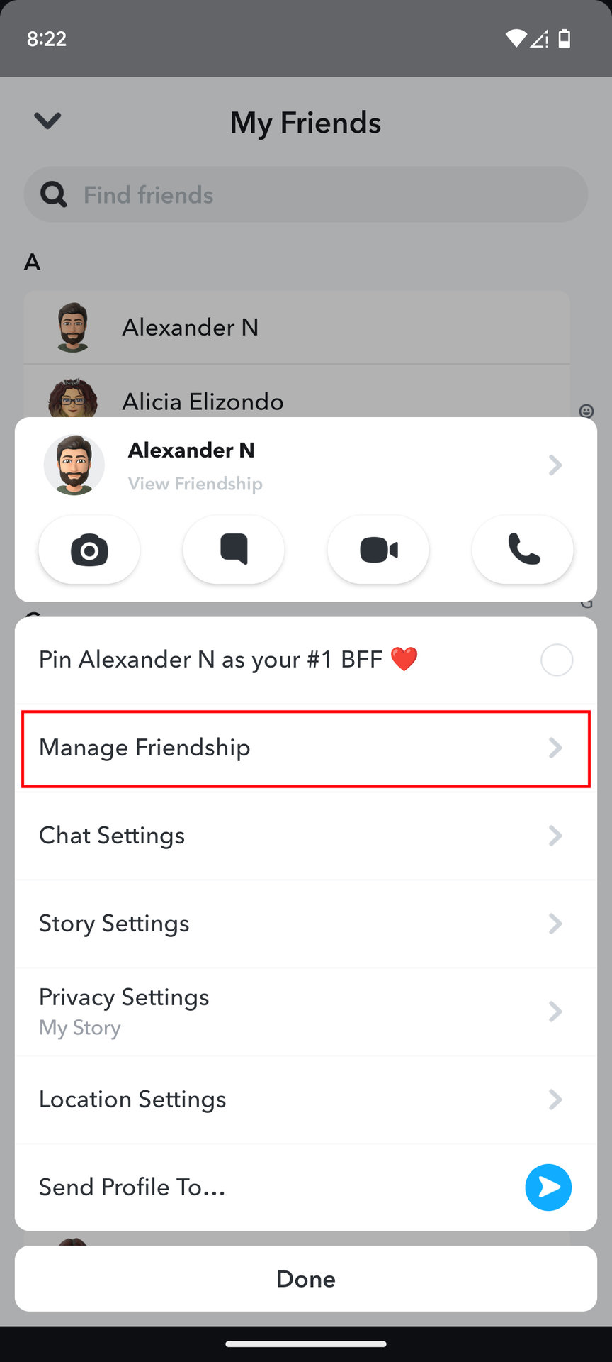 How to remove a friend on Snapchat for Android 4