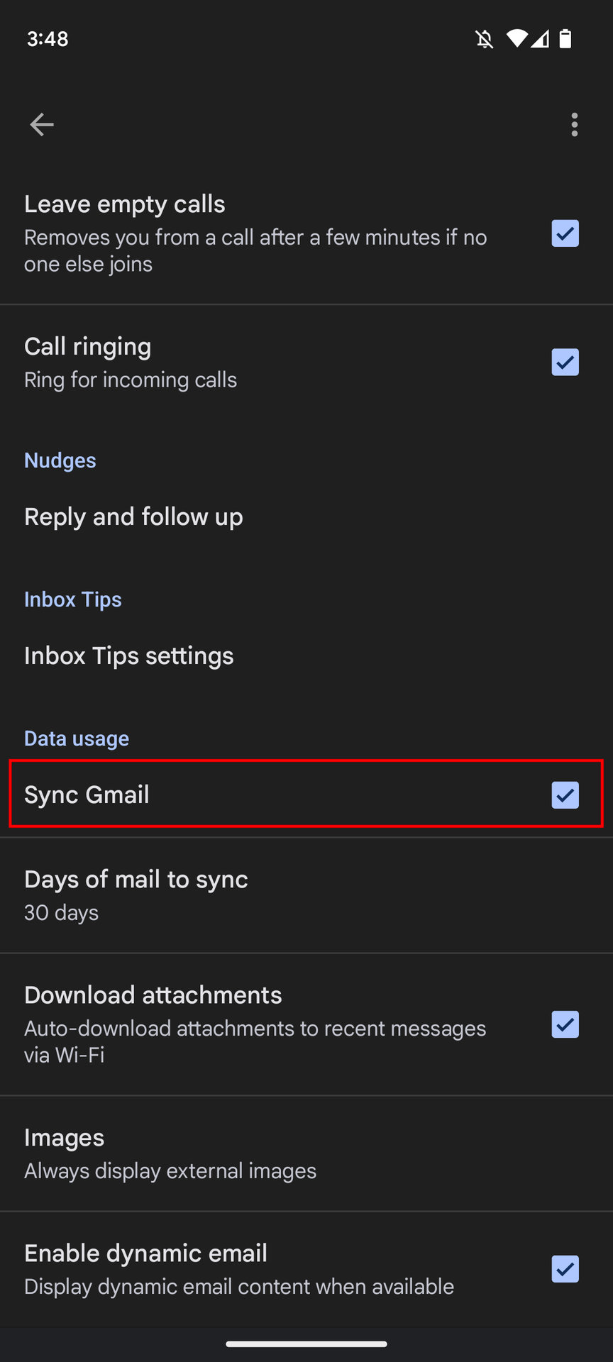 How to turn on Sync Gmail on Android 4