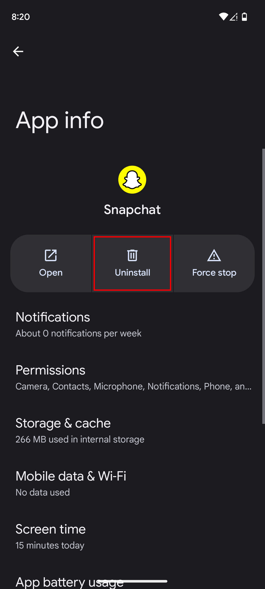 How to uninstall Snapchat on Android 3