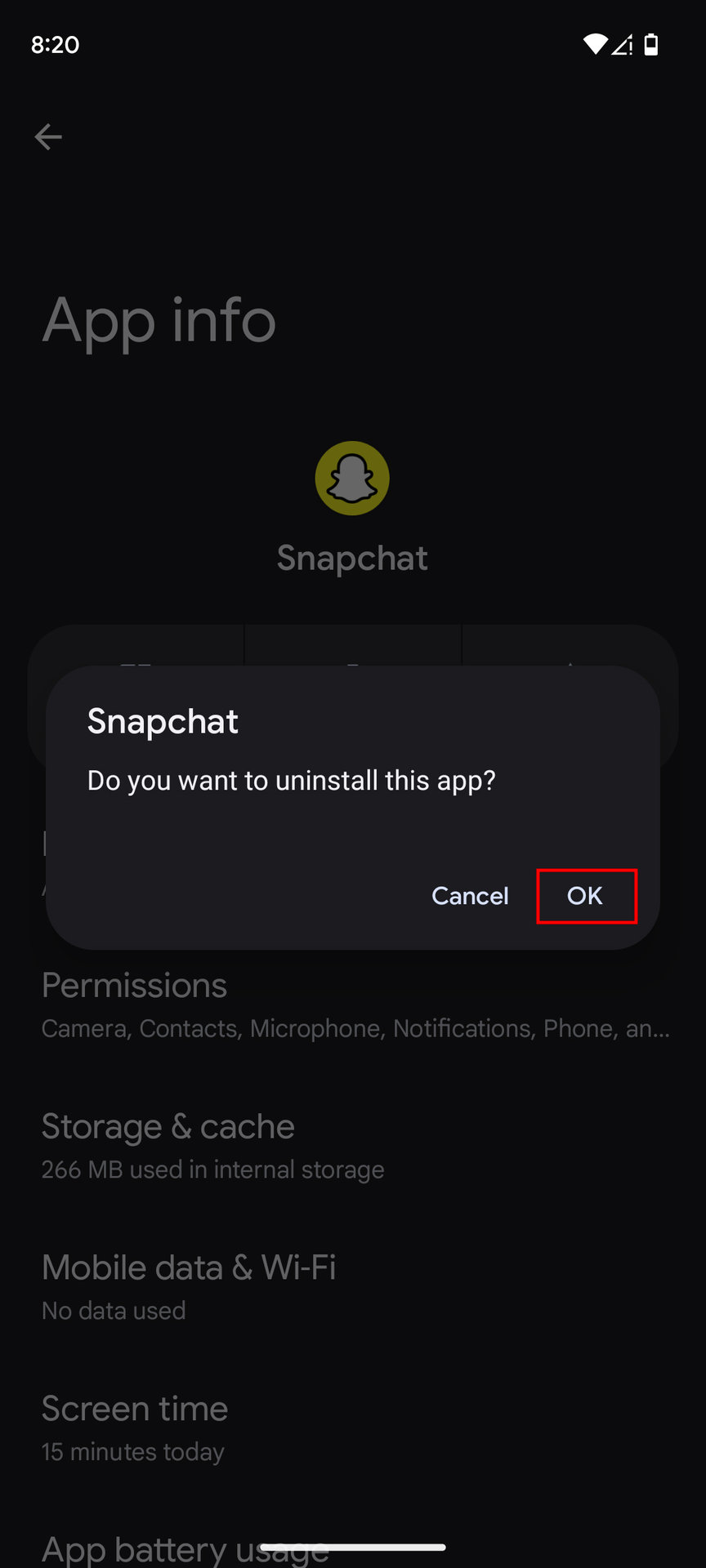 How to uninstall Snapchat on Android 4