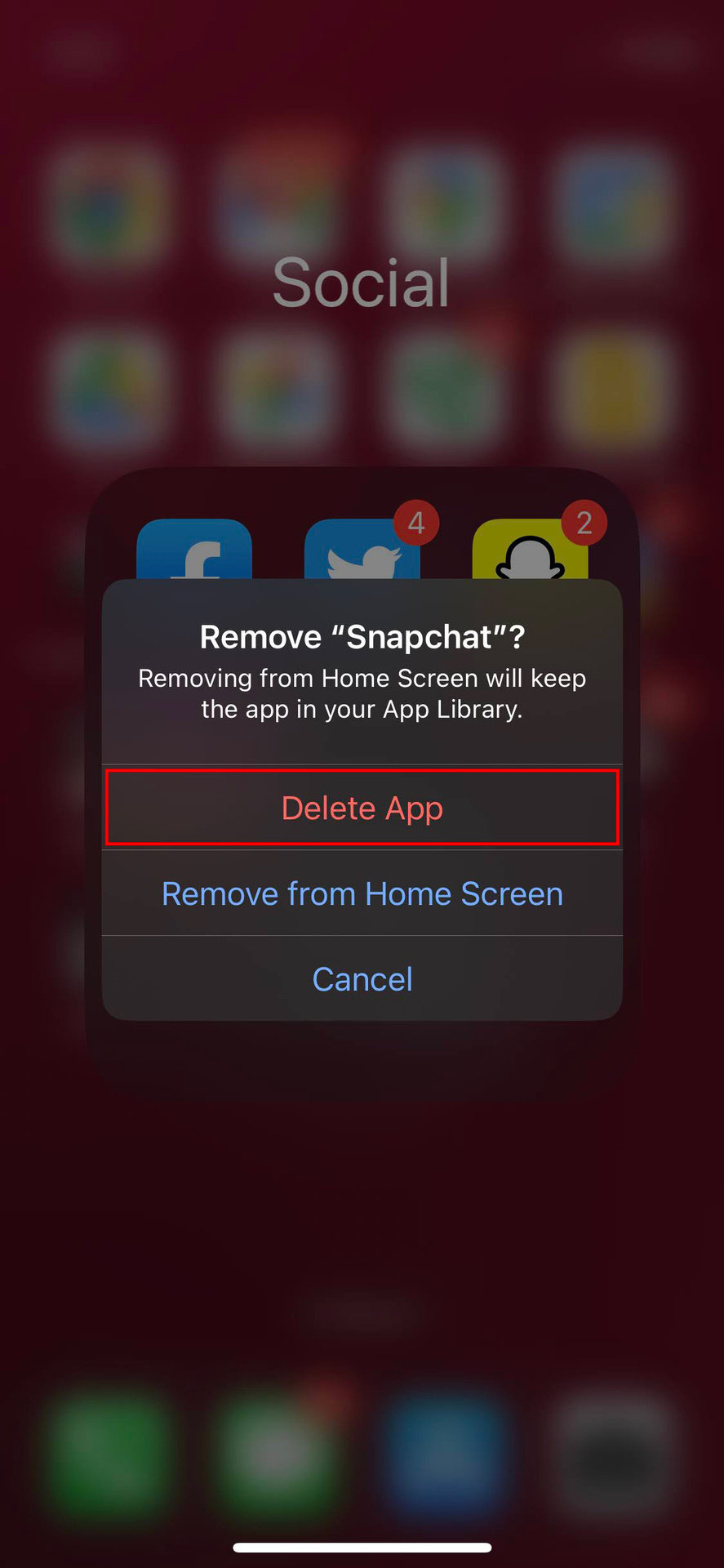 How to uninstall Snapchat on iPhone 3