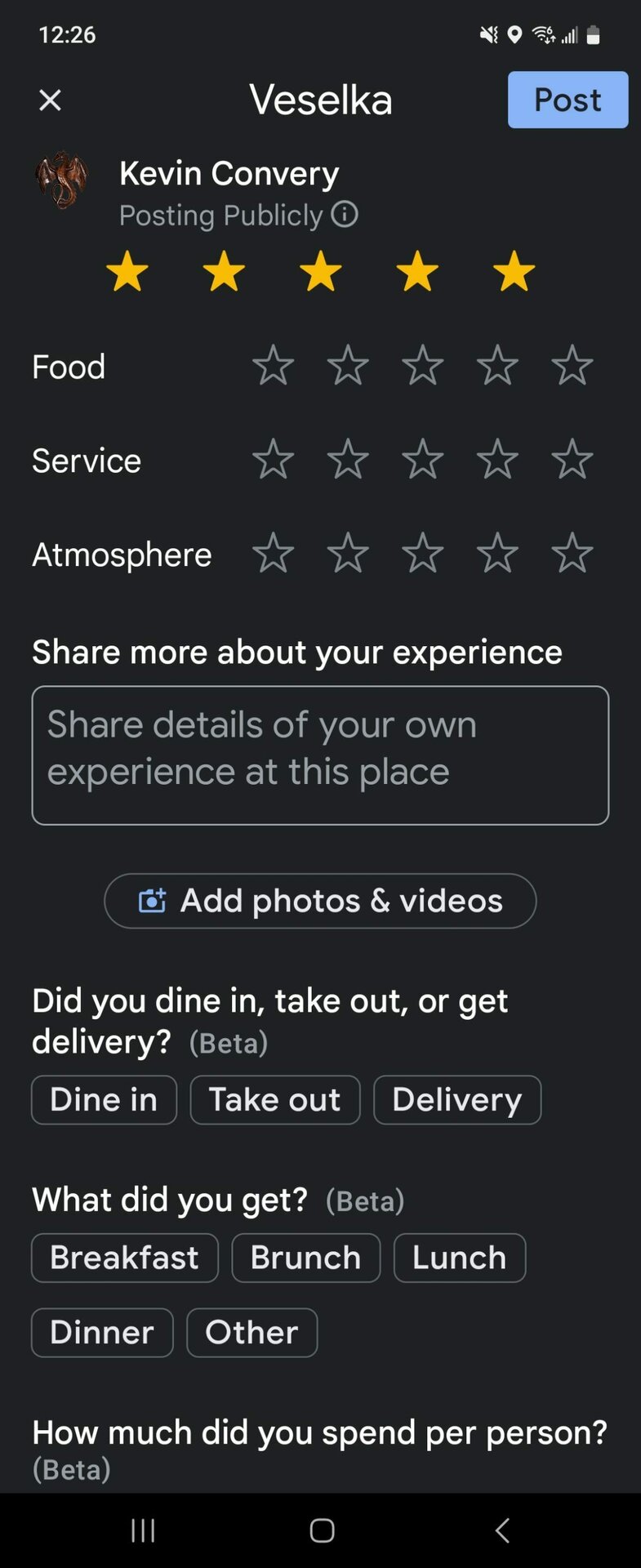Leave Google Review in Maps Review Options