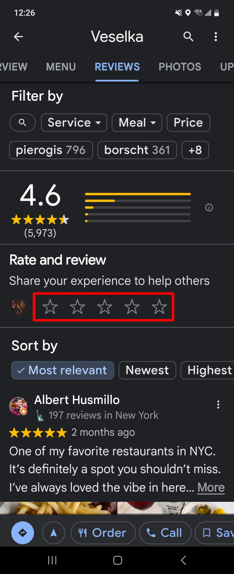 Leave Google review in Maps Rate and Review