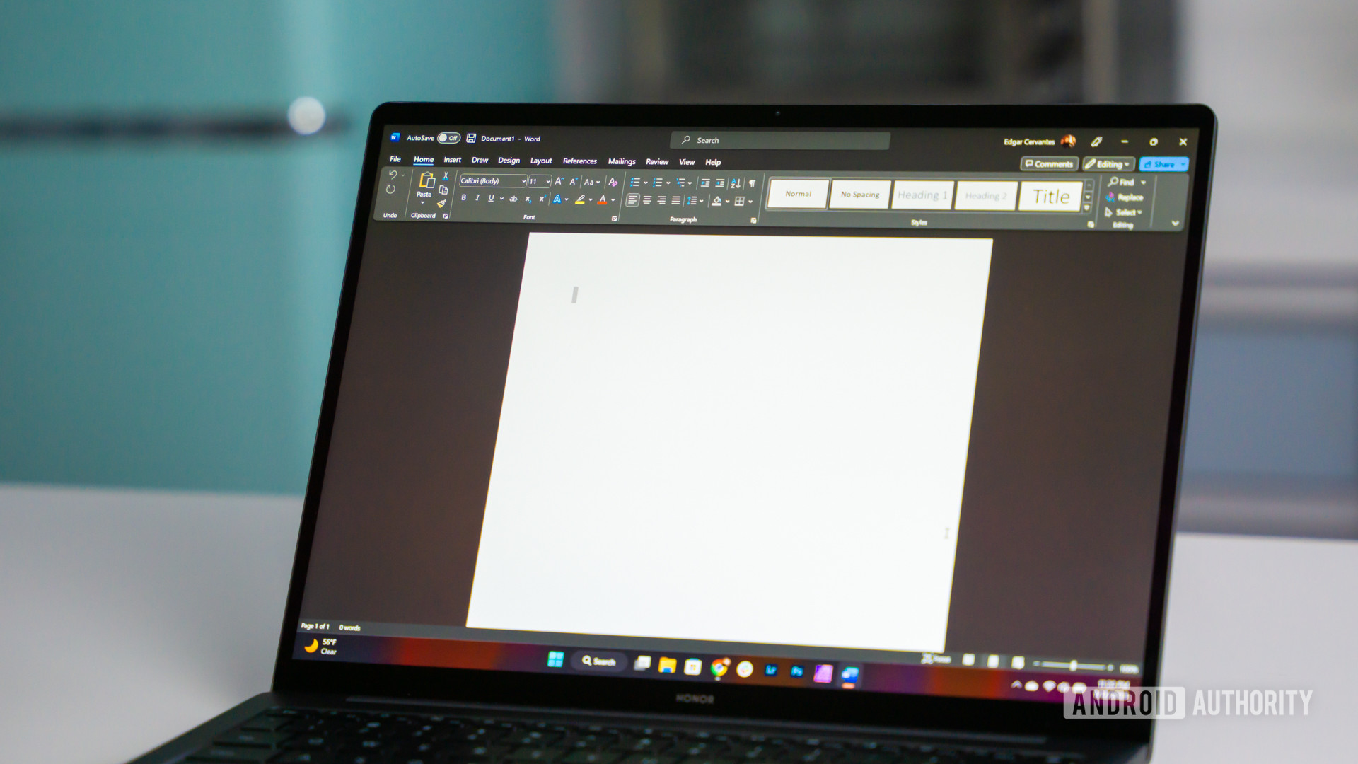 Microsoft Word on Windows laptop stock photo 8