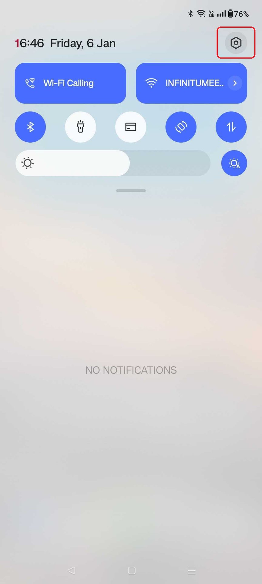 OnePlus 8 notification screen settings highlighted