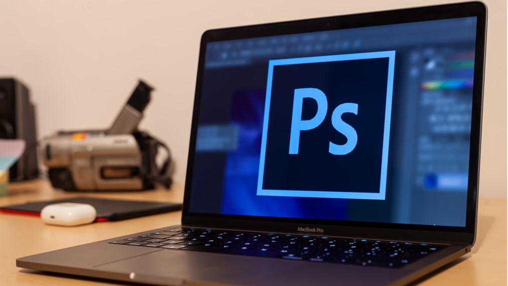 Photoshop Logo on a Laptop