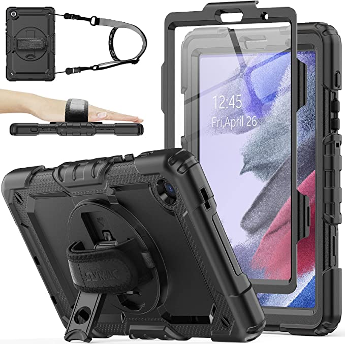 Product image of the SEYMAC case and screen cover for the Galaxy Tab A7 lite.