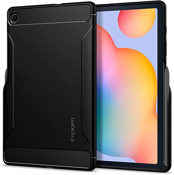 Product image of the Spigen Rugged Armor case for the Galaxy Tab S6 Lite.