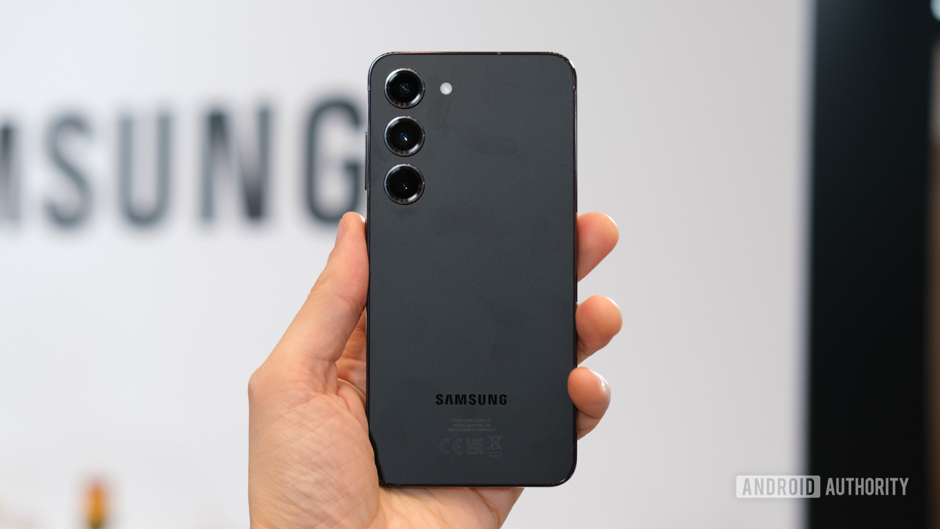 Samsung Galaxy S23 black in hand